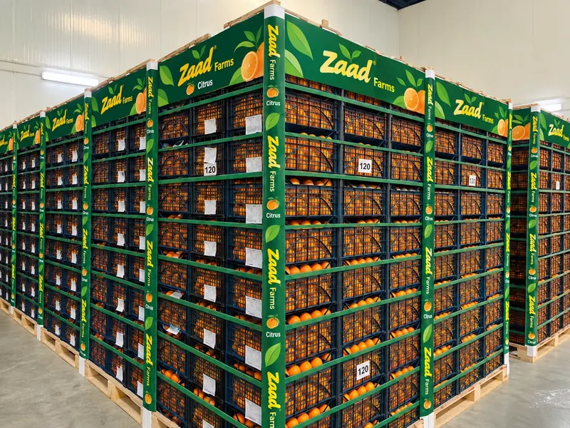 Citrus pallets ready for loading
